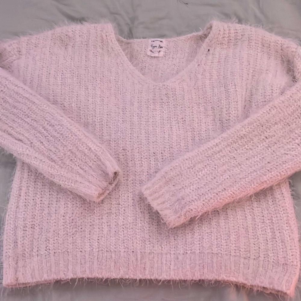 White fluffy Sweater
